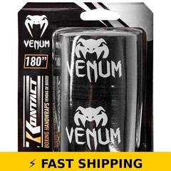 Venum 180-Inch Boxing Hand Wraps – Black/White – Unisex