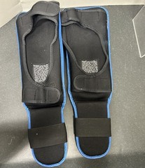 Combat Sports Hook And Loop MMA Shin Guards Large Blue Black