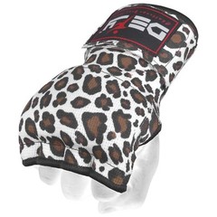 Gel Padded Inner Gloves with Hand Wraps MMA Muay Thai Boxing Bandage Leopard