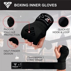 Progym Gel Padded Inner Gloves with Hand Wraps MMA Muay Thai Boxing Fight Pair