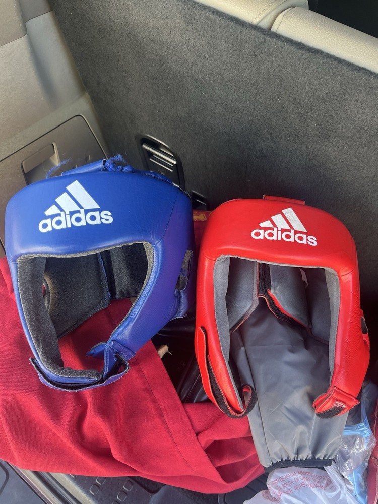 Adidas Two Headgear Set Official IBA Approved Boxing Headgear. Red And Blue