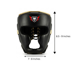 MUFASA INTERNATIONAL Cowhide Leather Boxing Headguard Sparring Kickboxing Gear