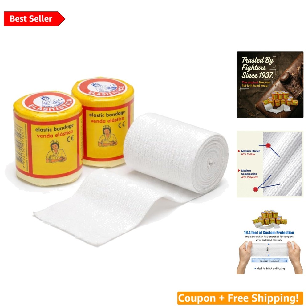 Durable Elastic Bandages – 2″ x 5.5 Yards, 16 Pack for Combat Sports Protection