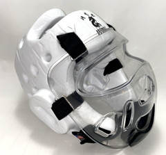 Martial Arts Head Protection w/ Removable Face Shield Size M White