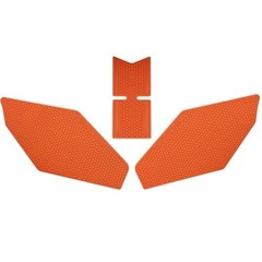 Motorcycle Non-Slip Rubber Gas Tank Pads with Knee Grips – 3-Piece Orange