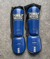 Combat Sports Pro-Style MMA Shin Guards – Blue – Size Large