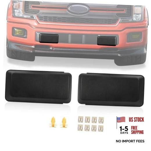 2Pcs F150 Front Bumper Guards Pads Cover Insert Cap Compatible with 18-20 F-150