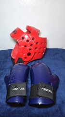 Martial Arts Macho Head Gear And Century Gloves Red Blue MMA Safety Protection