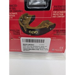 Opro Gold Level Self Fit Mouthguard Adult Black Gold Competition Sports Guard