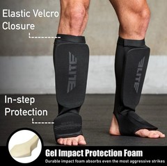 Elite Sports Shin Instep Training Pads Kick Boxing MMA Muay Thai NWOT S-M