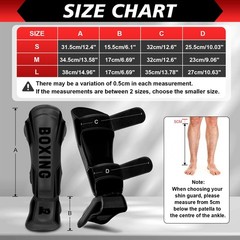 Kickboxing Shin Guards Muay Thai Shin Pads with 16 OZ Boxing Gloves, Adjustab…