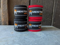 Meister Boxing/MMA Hand Wraps Red & Black – 4 Total (2 New, 2 Lightly Used)