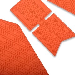 Motorcycle Non-Slip Rubber Gas Tank Pads with Knee Grips – 3-Piece Orange