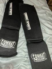 Combat Sports Washable MMA Shin – Instep Padded Guards, workout, kick.