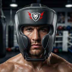 MUFASA INTERNATIONALS Cowhide Leather Boxing Headguard