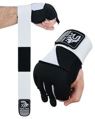 RING PRO Elite Gel Quick Wraps Black White Boxing Inner Gloves Wrist Support