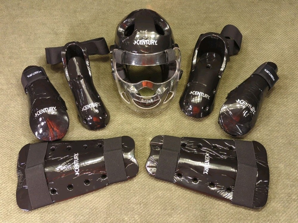 Century Pad Set Helmet/Shin Pads (Adult M/L) & Foot (5/6) & Hand Pads (S)