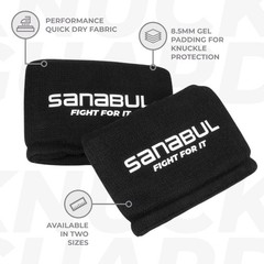Sanabul Essential Gel Knuckle Guards for Boxing Large-X-Large, Black/White