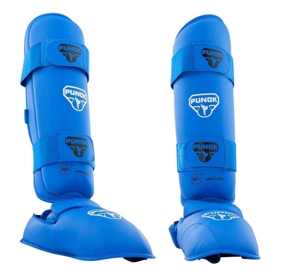 PUNOK WKF APPROVED SHIN INSTEP SHIN GUARDS BLUE SIZE LARGE