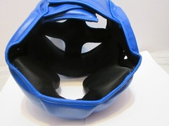 Boxing Helmet Head Protection Face Cover Muay Thai MMA Martial Blue Adj Size Adu