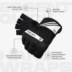 Sanabul Gel Boxing Hand Wraps for Men & Women Muay Large-X-Large, Black/White