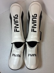 Fiving White Muay Thai/Mma Shin Guards Size Large