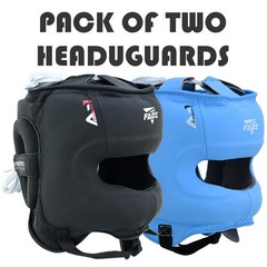 FADI A1 Leather Boxing Headgear 2 Pack L/XL MMA Muay Thai Sparring Black Blue