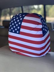 American Flag Headrest Covers Set of 2 – Universal Car Head Rest Protectors, Red