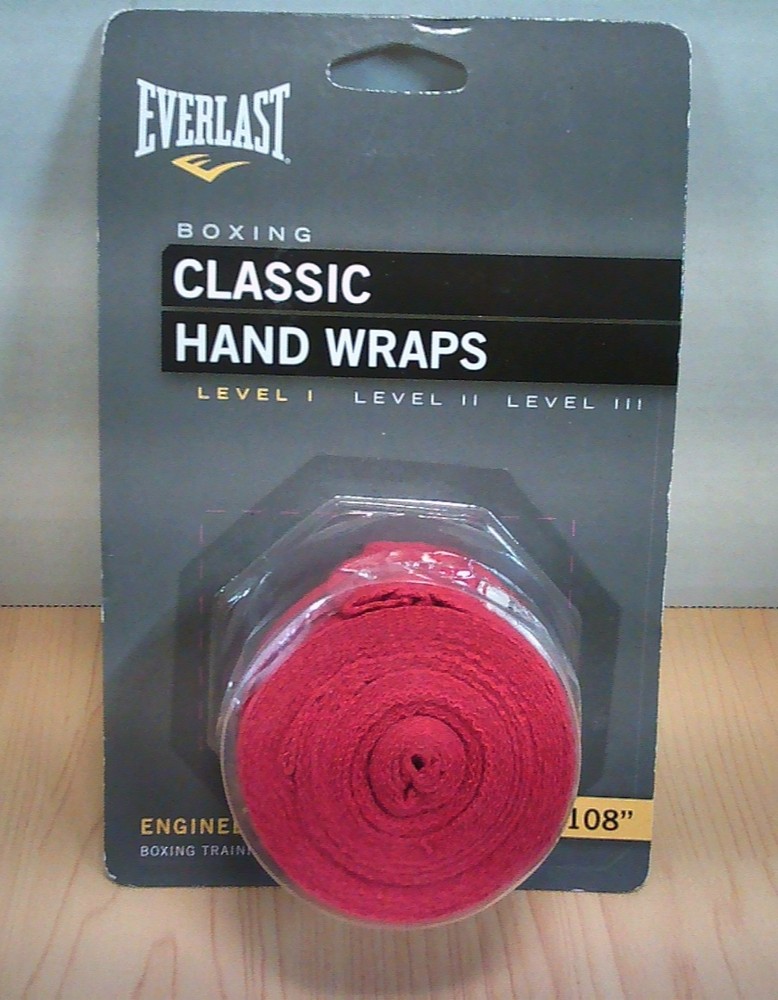 Everlast® Red CLASSIC HAND WRAPS for Boxing & MMA Training 108″ Poly-Cotton -NIP