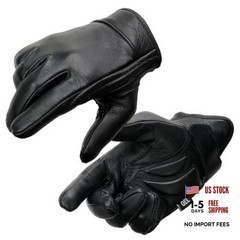 MG7510 Men’s Black Leather Gel Padded Palm Short Wrist Motorcycle Hand Medium