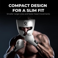 FIGHTR MMA Boxing Headgear with Best fit | Helmet One Size, White